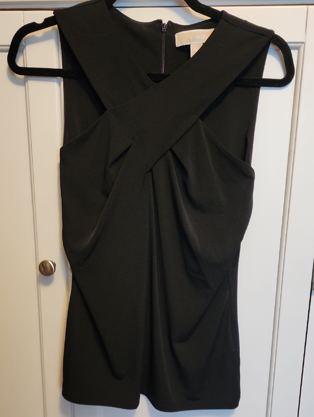 Michael Kors Black Cross-Front Shirt - Picture 2 of 6